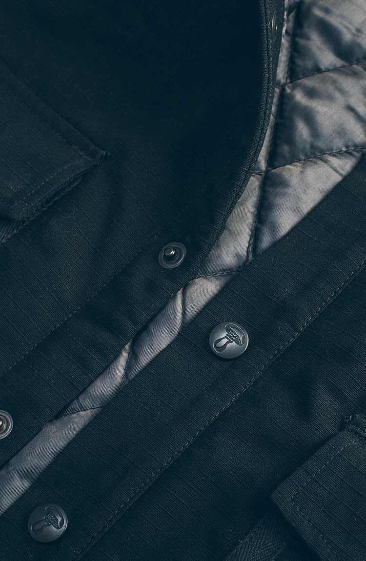The Chore Jacket in Black Ripstop Canvas