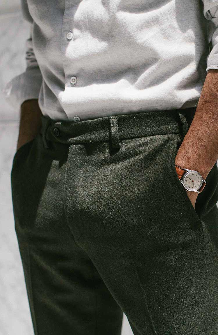The Telegraph Trouser in Olive Wool