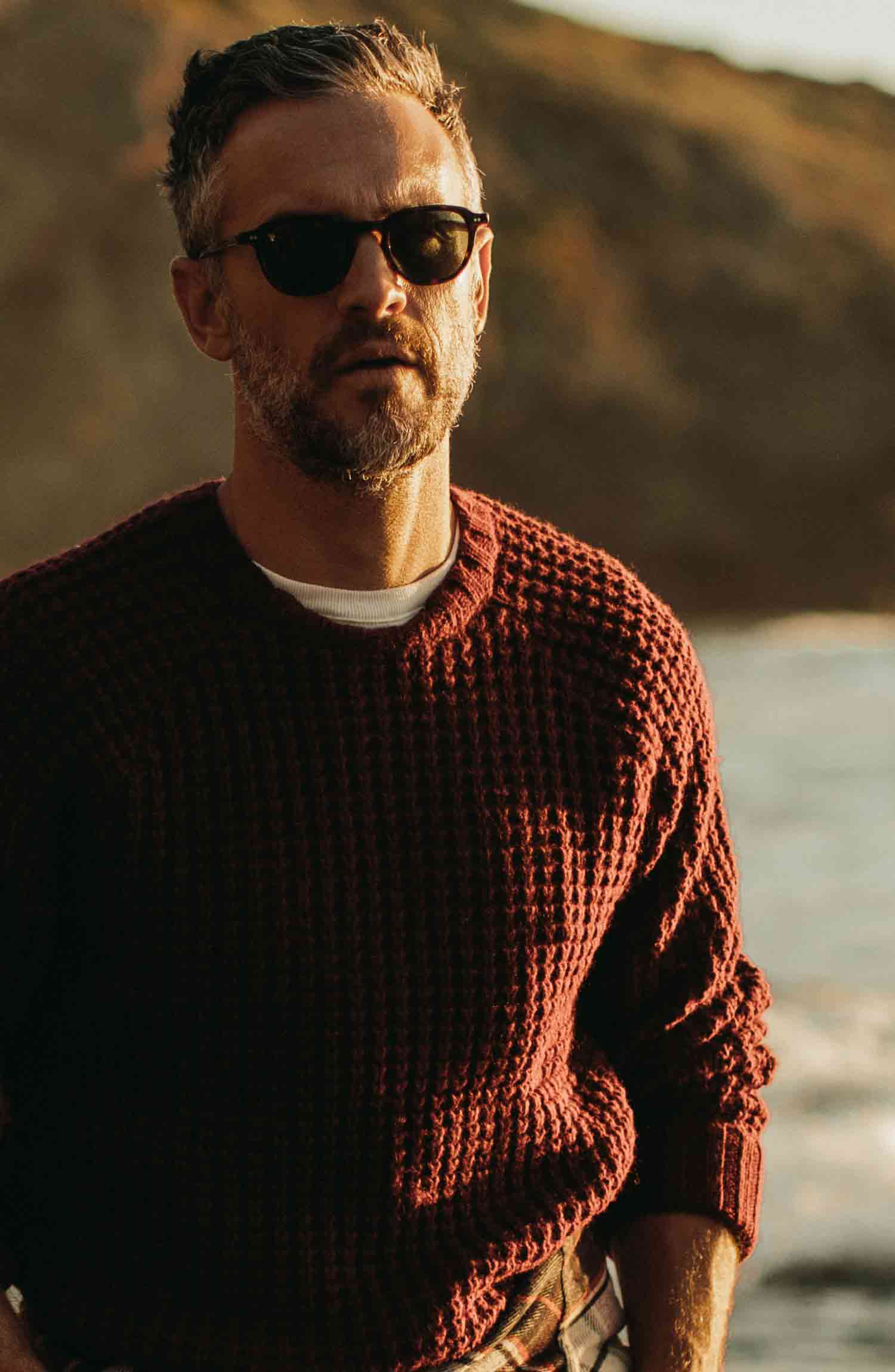 The Fisherman Sweater in Maroon Waffle | Last Call | TS…