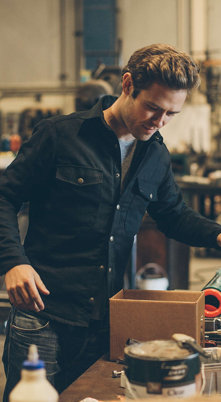 The Task Jacket in Black Canvas