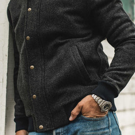 The Bomber Jacket in Charcoal Wool | Last Call | TS…