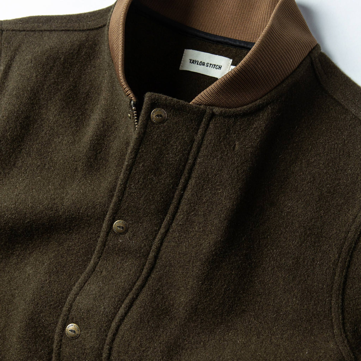 The Bomber Jacket in Olive Wool - Classic Men’s Clothing…