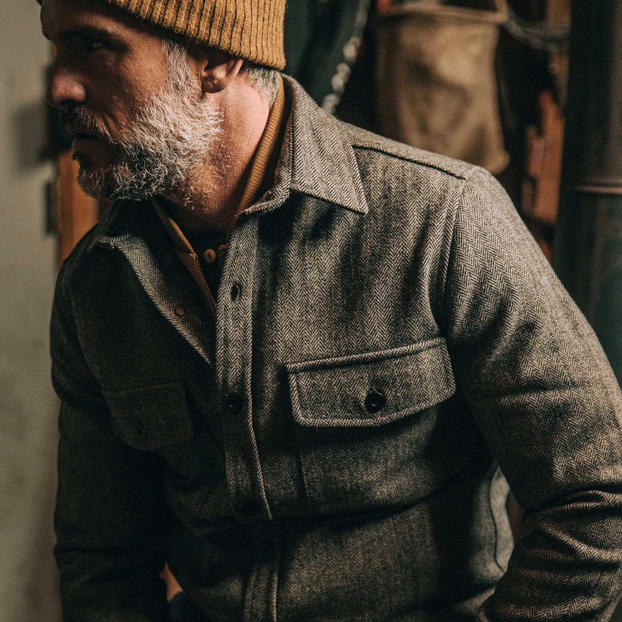 The Explorer Shirt in Charcoal Herringbone | Men's Shir…