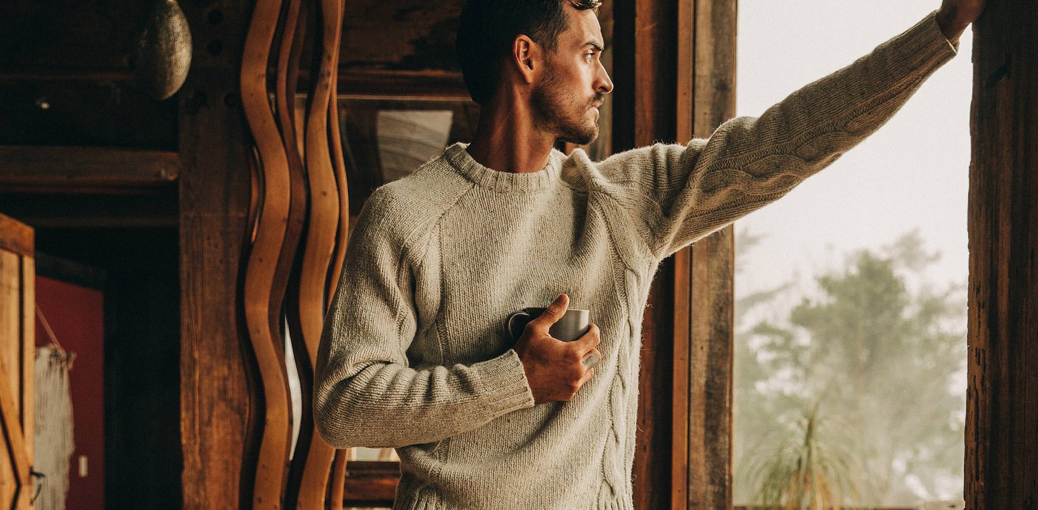 The Topside Sweater in Natural Cable Knit