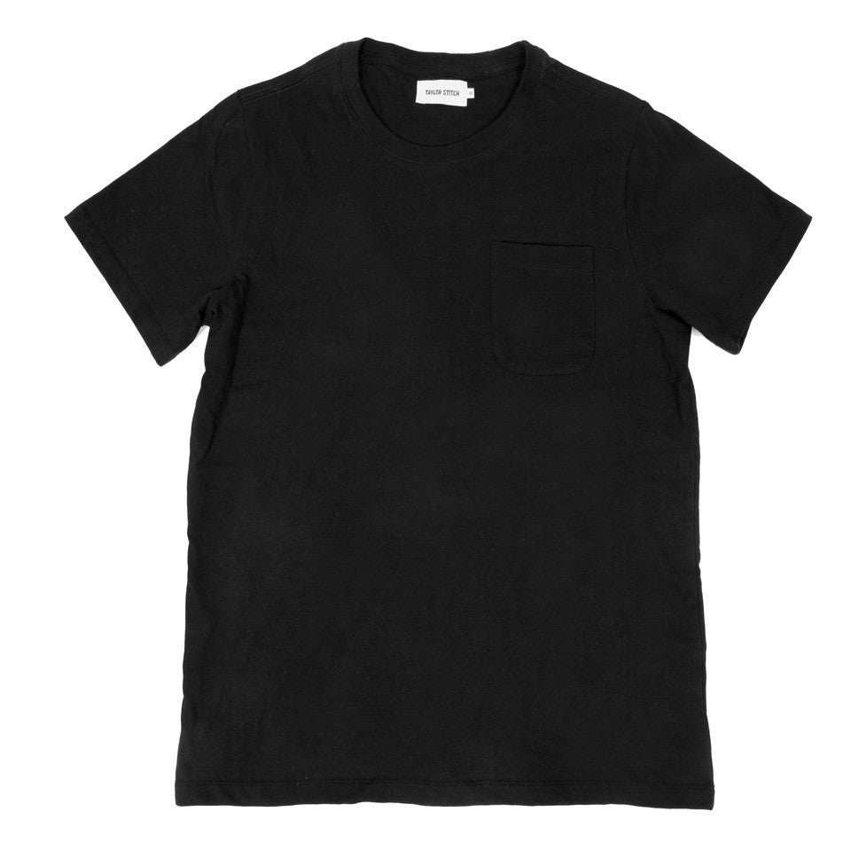 The Crewneck Pocket Tee in Black - Classic Men’s Clothing…