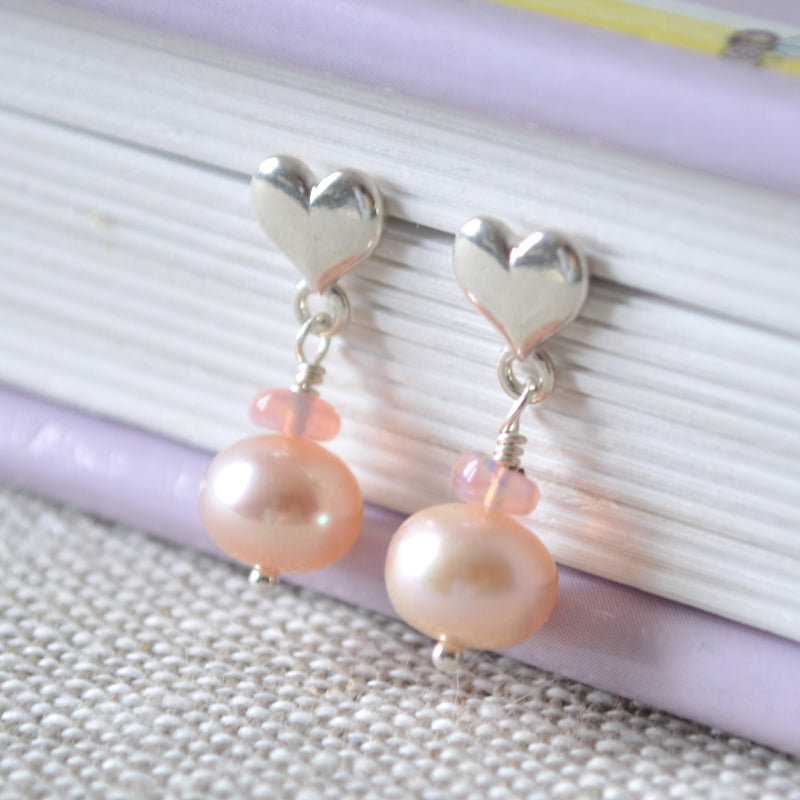 pink pearl drop necklace