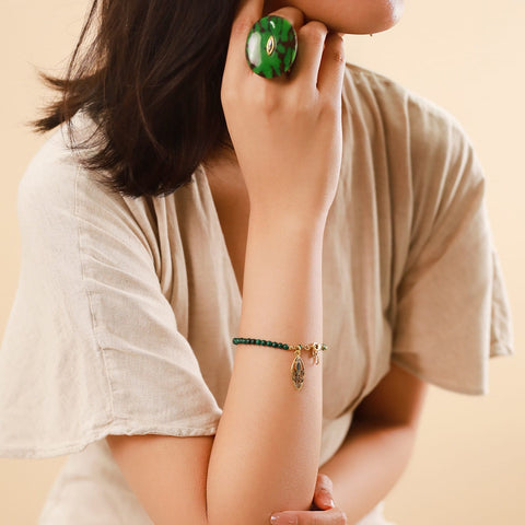 Bracelet Malachite: Accessoire Mode pour Femmes