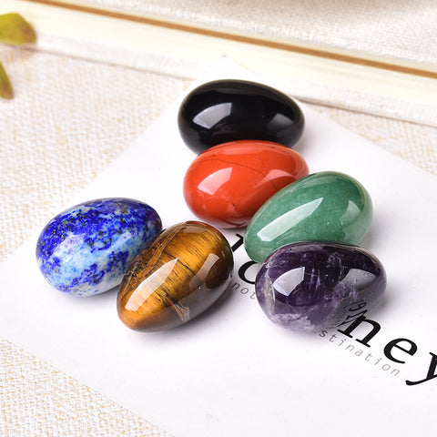 Stone Quartz Amethyst Egg for Reiki Natural Interior Decoration