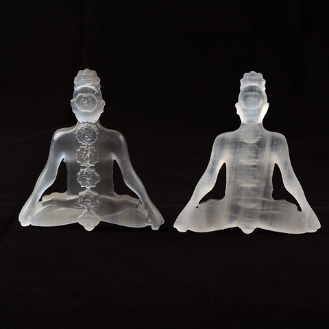 Selenite Crystalline Statue 7 Chakras for Healing and Feng Shui