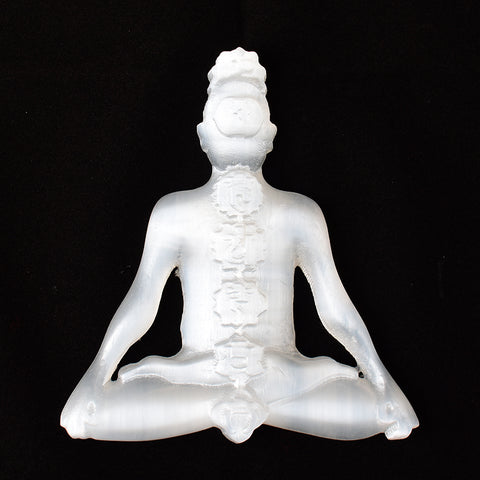 Selenite Crystalline Statue 7 Chakras for Healing and Feng Shui
