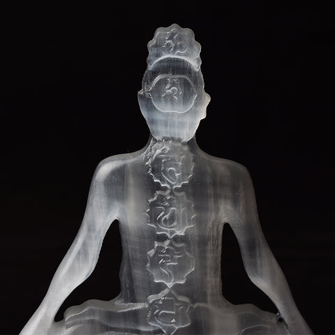 Statue Cristalline en Selenite 7 Chakras pour Guérison et Feng Shui