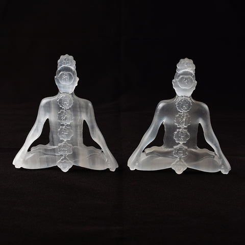 Selenite Crystalline Statue 7 Chakras for Healing and Feng Shui