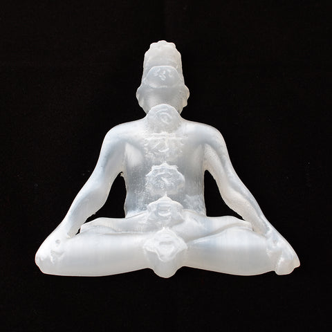 Selenite Crystalline Statue 7 Chakras for Healing and Feng Shui