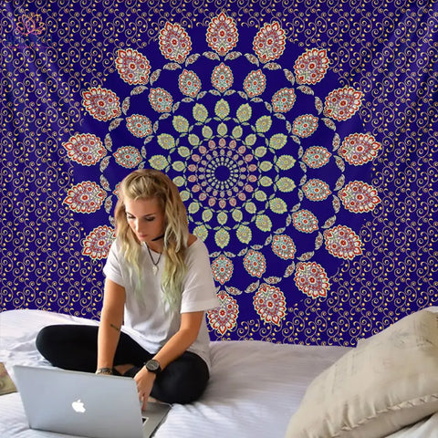 Tapiz de mandala: decoración de pared bohemia y psicodélica