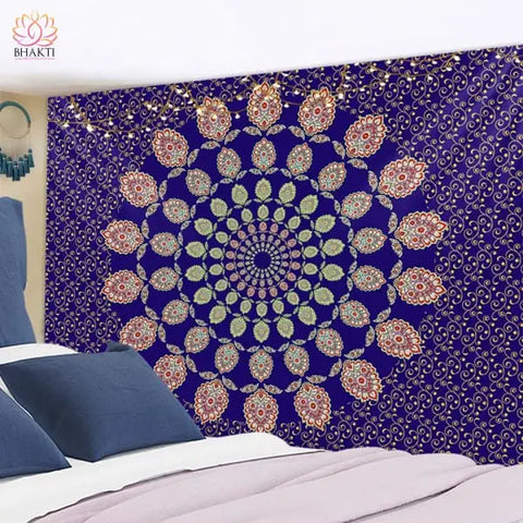 Tapiz de mandala: decoración de pared bohemia y psicodélica