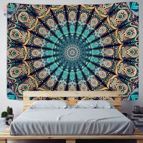 Tapiz de mandala: decoración de pared bohemia y psicodélica