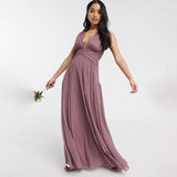 ASOS DESIGN Petite Bridesmaid ruched bodice drape maxi dress with wrap waist