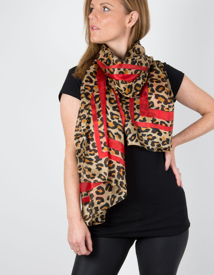 Picture of Animal Print Silk Scarf