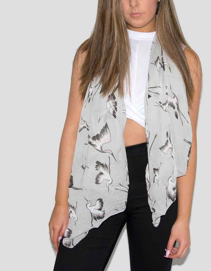 an image showing a bird print scarf