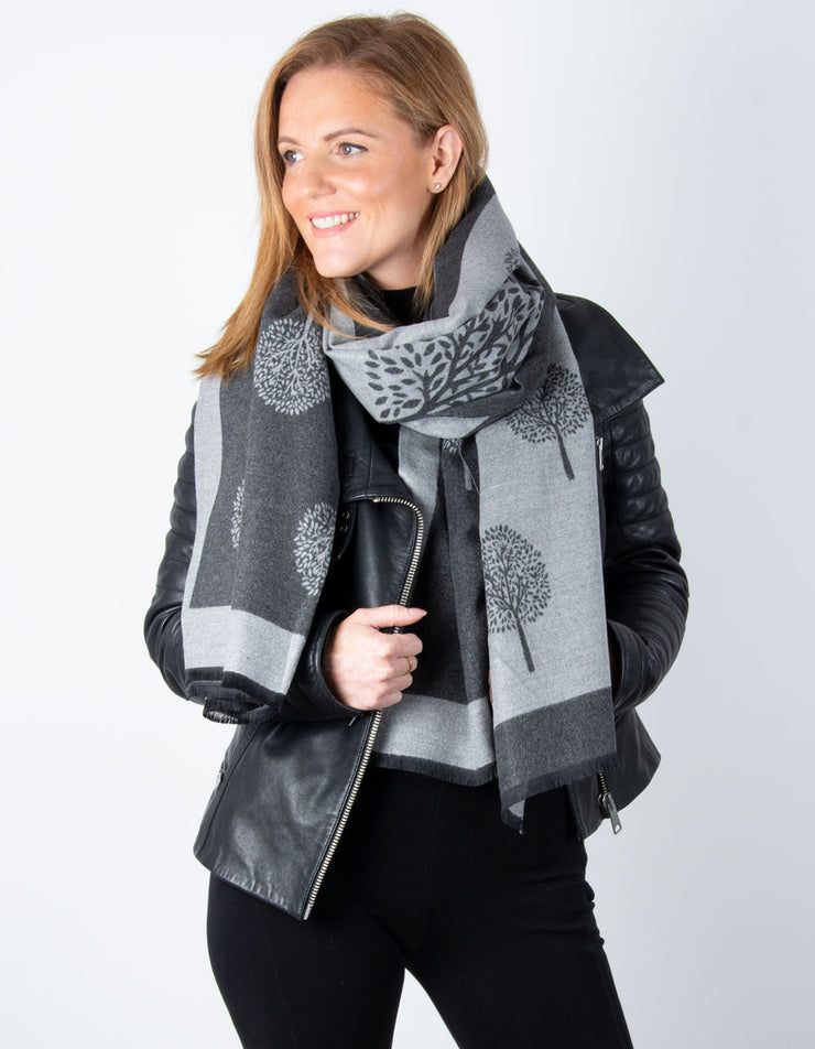 dark grey blanket scarf