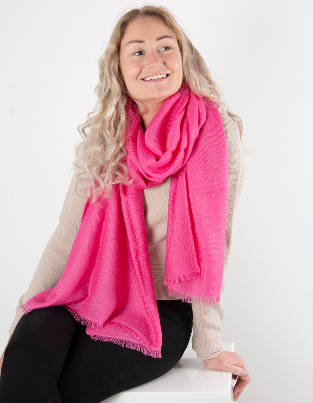 Hot Pink Cashmere Scarf | Cashmere 
