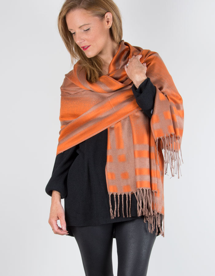 Scarf-Room---The-No-37-Label-Bronze-Orange-Abstract-Pure-Silk-Scarf-b