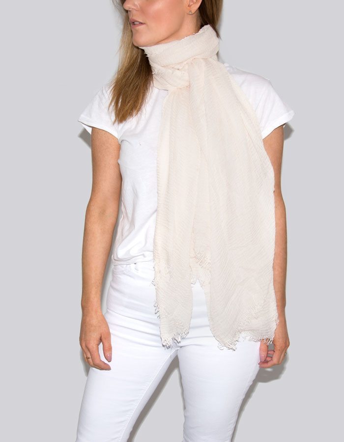 Scarf Room - The No 37 Label Large Super Soft Plain Pink Fringed Modal Mix Scarf_b