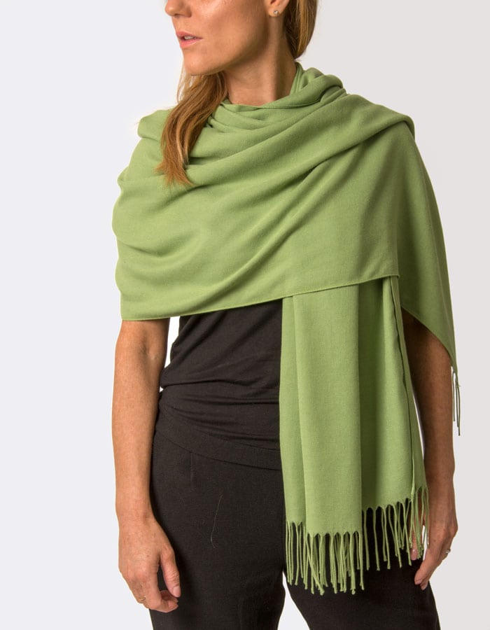 an image showing a green pashmina