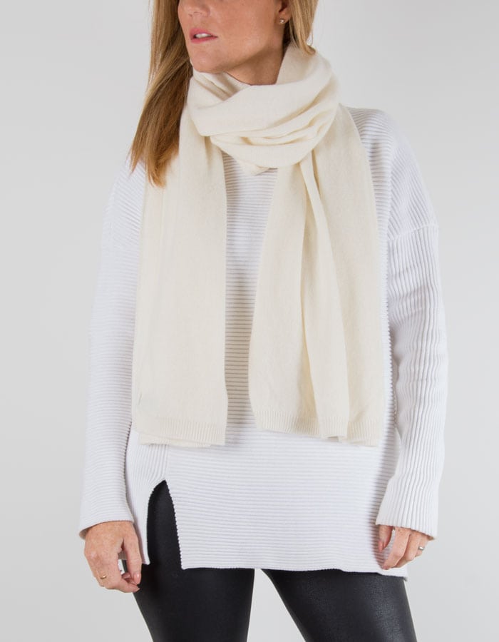 White Cashmere Mix Scarf | Cashmere Mix 