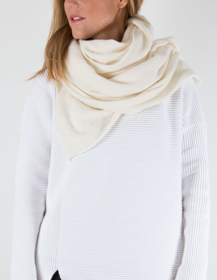 an image of a cashmere mix scarf in cream