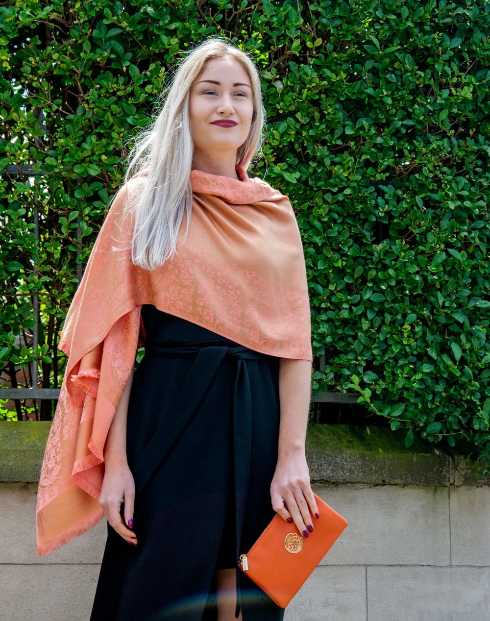 an image showing an orange pashmina