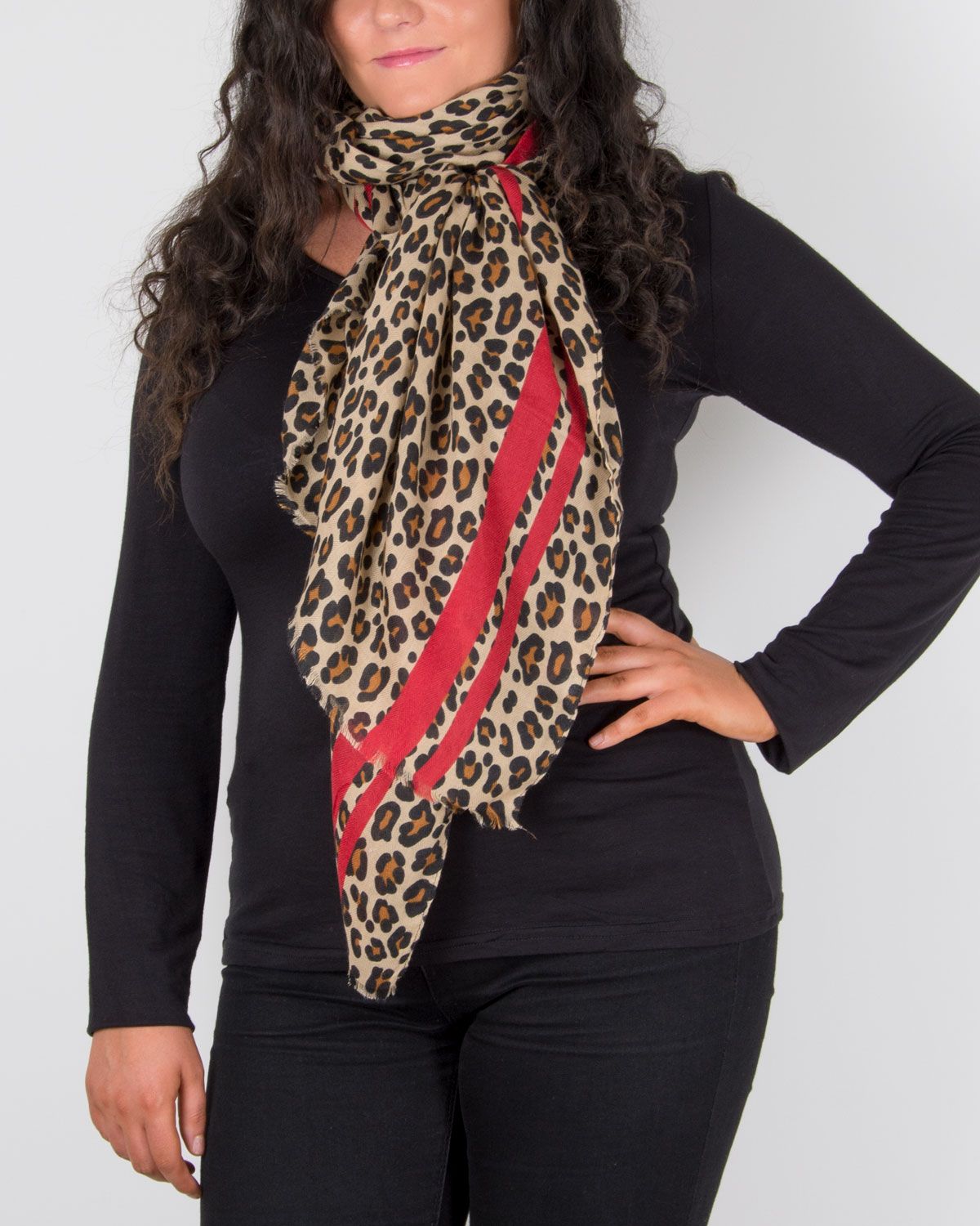 Scarf Room - The No 37 Label Large Leopard Print Scarf b