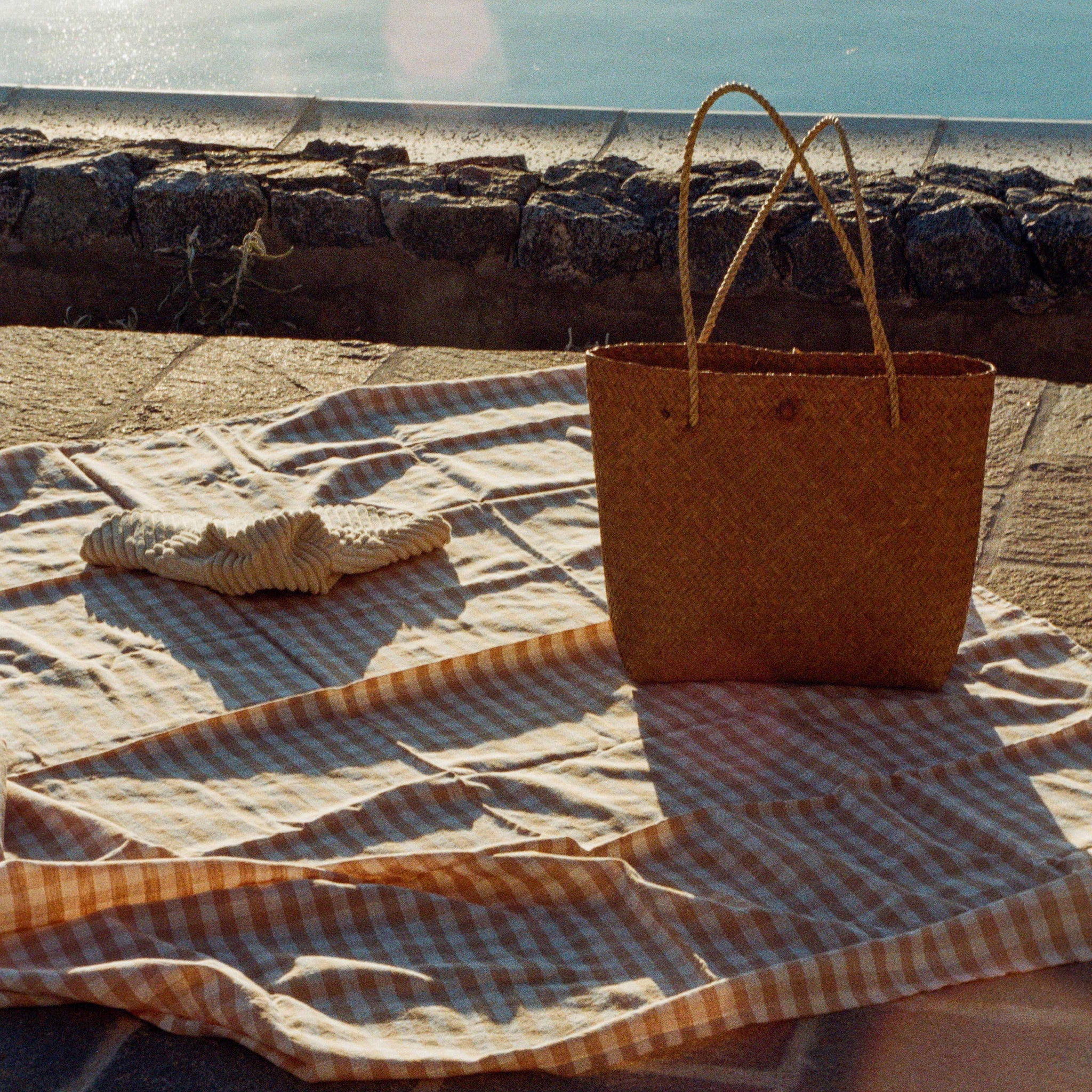 linen beach blanket