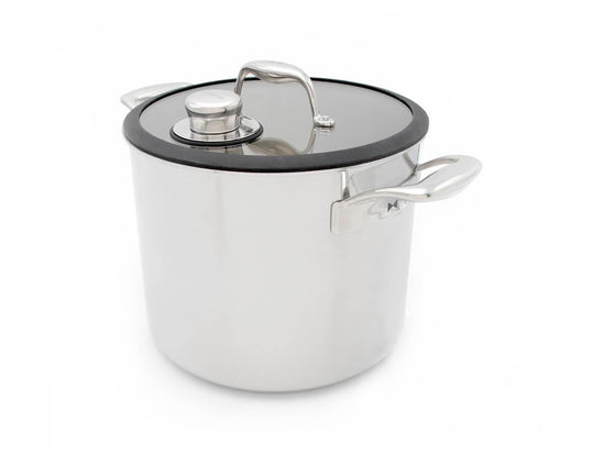 Tuxton Home Party Pot, 9.8-Quart Triple Clad Pot with Portal Lid