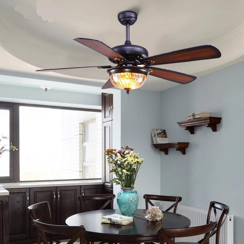 Glass Ceiling Fan With Glass Led Lampshade