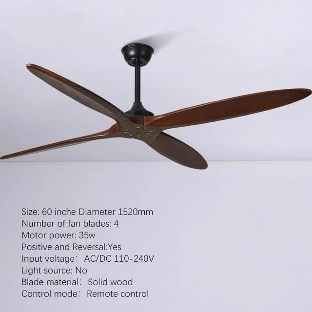 Wooden Ceiling Fan With Remote Control