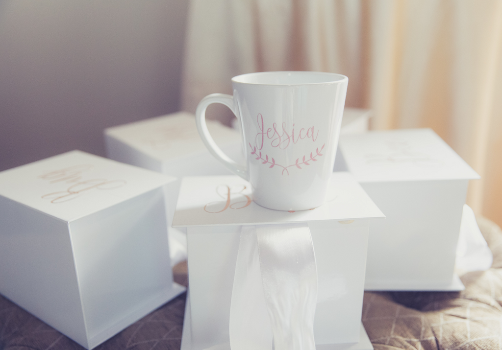 Jay & Kim's Wedding - Bridal Mugs and boxes