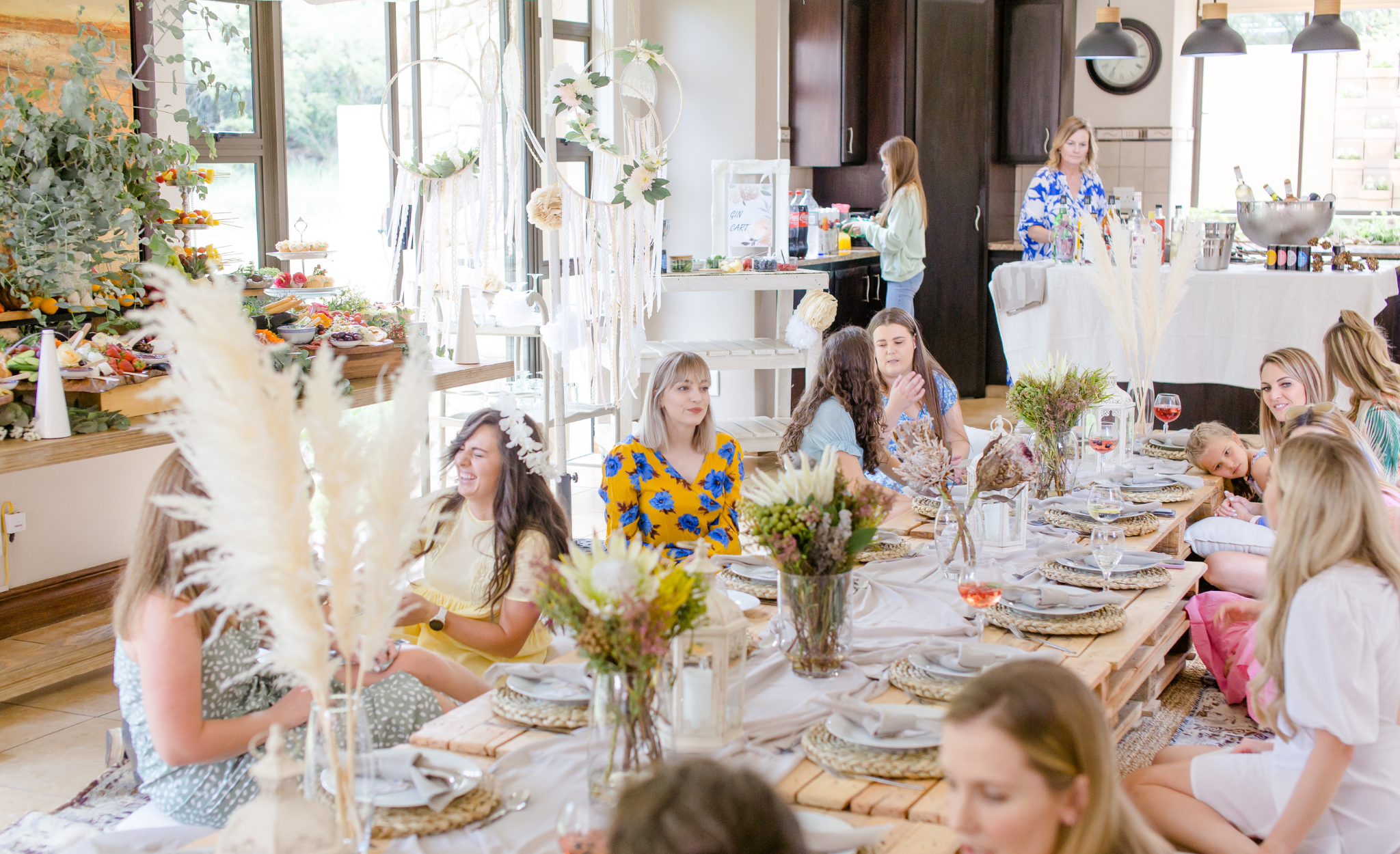 Enchanting Boho Kitchen Tea: A Picnic Perfection with Flower Crowns