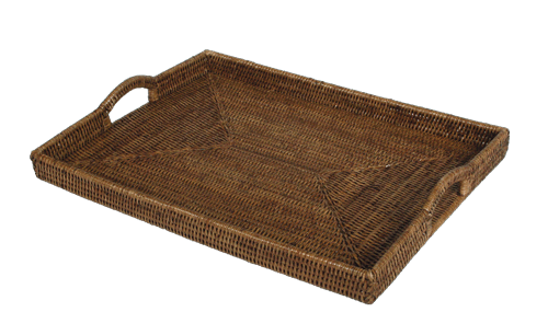 wicker tray with handles