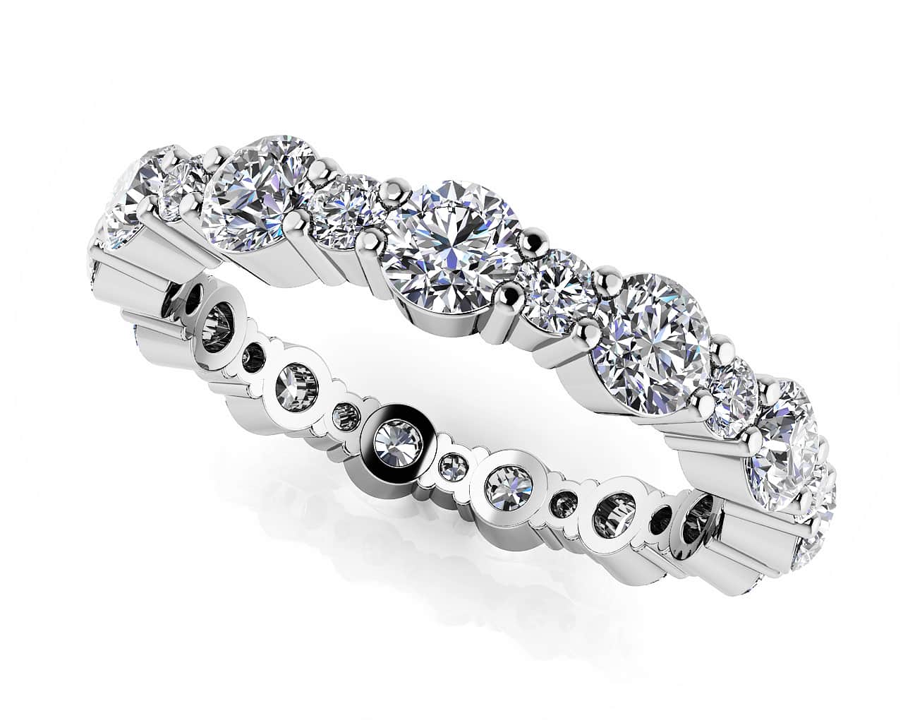 Alternating Diamond Eternity Ring In Lab-Grown Diamond with 1.10 ct.(finished) 1.4mm, 2.5mm
