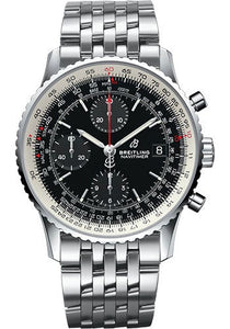 Breitling Navitimer Chronograph GMT 46 Black Dial Stainless Steel Watch  A24322121B2A1