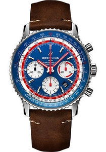 Breitling Navitimer Chronograph GMT 46 Stainless Steel 46mm Black Dial  Leather Strap A24322121B2X1 - BRAND NEW