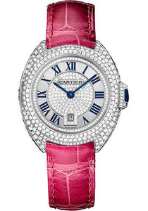 Cartier Tank Louis Cartier Watch - 33.7 mm White Gold Case - Pink Fuschia Alligator Strap - WJTA0015