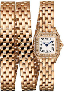 Cartier Panthère De Cartier Watch Small Model, Quartz Movement, Rose Gold,  Diamonds WJPN0008