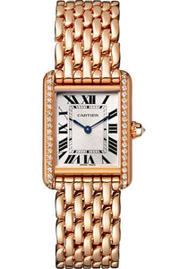 Tank Louis Cartier Large on Rose Gold Bracelet with White Dial WGTA0024