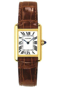 Cartier Tank Louis Cartier Watch Small Model, Quartz Movement, Yellow Gold,  Leather W1529856