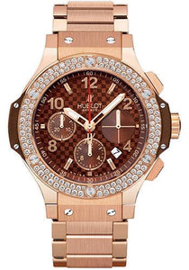 Hublot Big Bang Gold Pave Diamond Black Dial 18 kt Rose Gold Ladies Watch  361.PX.1280.RX.1704