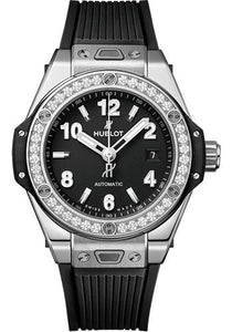 Hublot Big Bang Black Dial Chronograph Stainless Steel Diamond Pave Men's  Watch 301SX1170SX2704