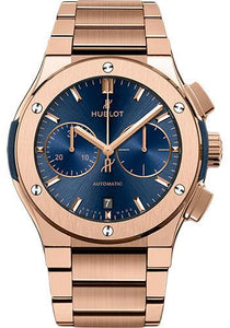 Hublot Big Bang 18kt Rose Gold Chronograph Automatic Blue Dial Men's Watch 301.PX.7180.LR, Automatic Movement, Rubber with A Blue (Alligator) Leather