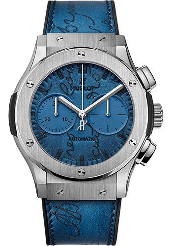 Hublot Classic Fusion Chronograph Berluti Scritto Ocean Blue Limited  Edition of 250 Watch-521.NX.050B.VR.BER18